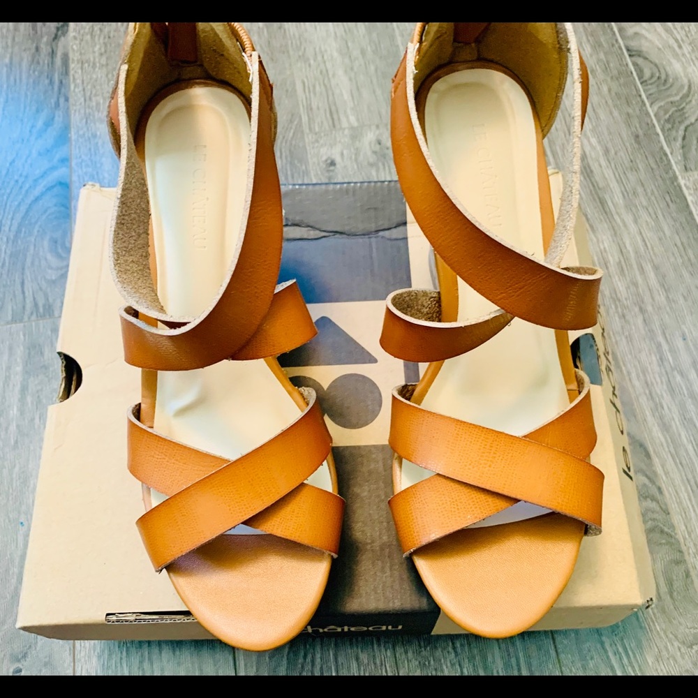 Stylist Wedge Sandals Tan colour Size 8.